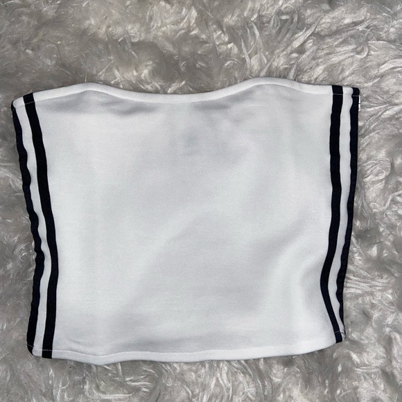 Adidas tube top, women’s size S, white with black accents - Picture 4 of 6